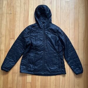 LL Bean Womens Insulated Hooded Jacket Black XL Reg Quilted Lightweight Puffer